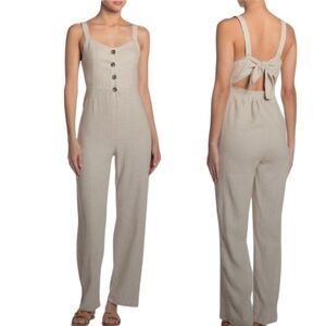 NWT ROMEO & JULIET size Md Linen Overall Jumper Natural Fabric Breathable